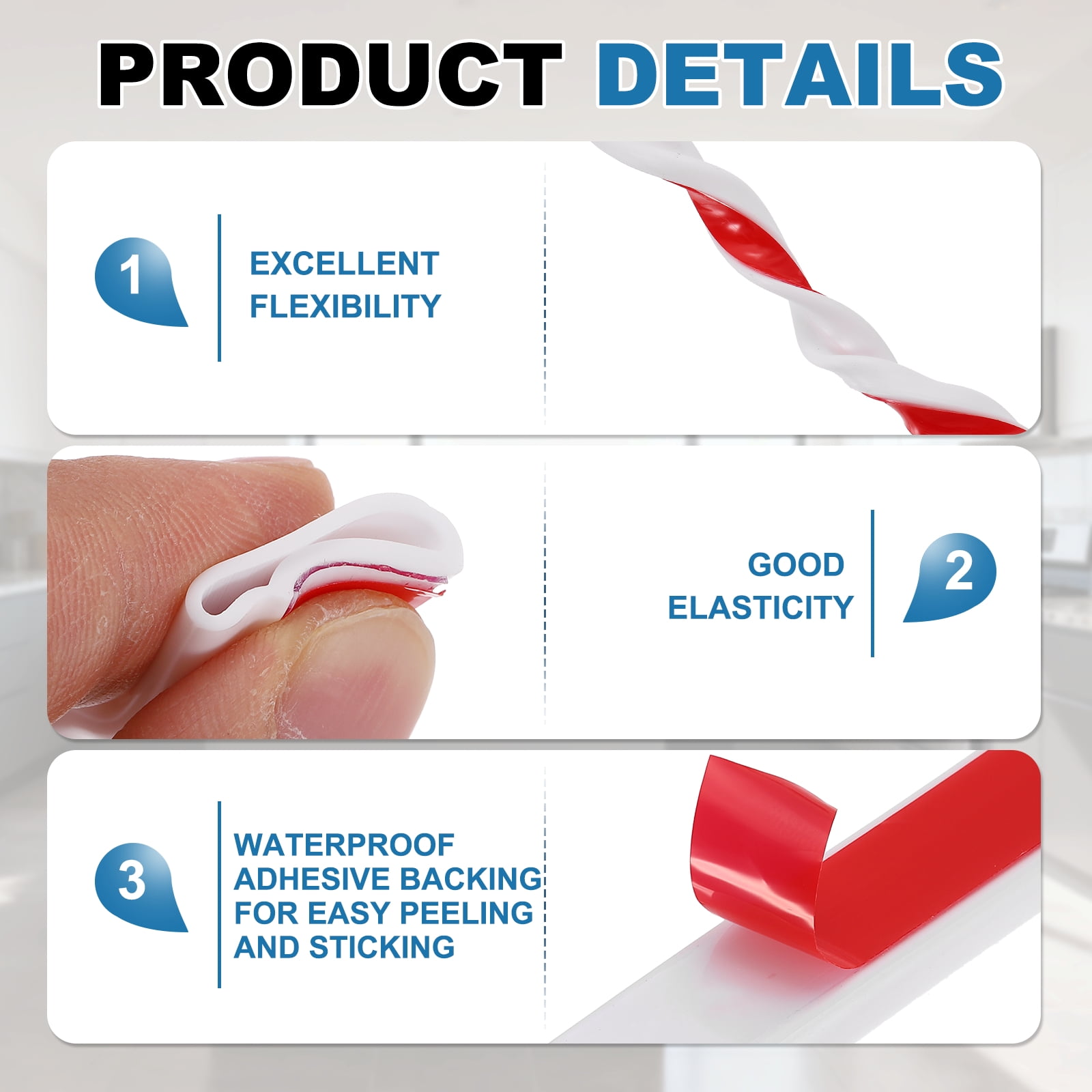 Uxcell 16.4FT Silicone D Shape Weather Stripping, 2Pcs Self Adhesive Doors Seal, White