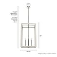 thumbnail image 6 of Hunter - Squire Manor 4-light Chrome, Medium Size Pendant Light, Dimmable, Modern Style, Rectangle Shaped, for Bedrooms, Dining, Living Rooms - 19038, 6 of 7
