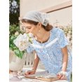 thumbnail image 2 of Ekouaer Nightgown for Women Cotton Long Night Gown Short Sleeve Nightdress with Pockets Button Sleepshirt Soft Sleepwear, 2 of 6