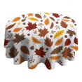 thumbnail image 4 of Autumn Fall Leaves Pattern Round Tablecloth 60" X 60",Wrinkle Wipeable Table Cloth for Kitchen Dining Room Picnic Patio Party, 4 of 6