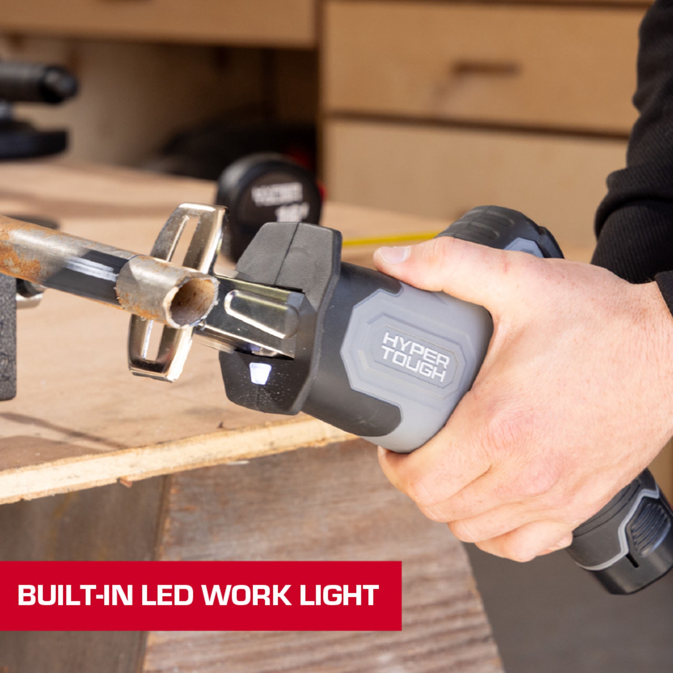 Hyper Tough 12V Brushless Cordless Reciprocating Saw with 1.5Ah Battery