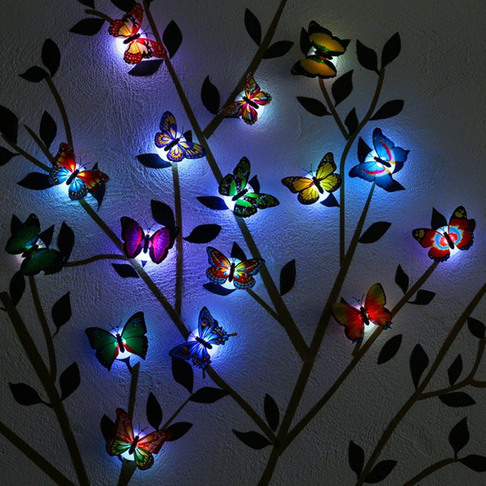 Butterfly Colorful Changing LED Night Light Lamp Home Room Party Wall Decoration 