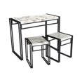 thumbnail image 1 of ��rb SPACE Urban Small - Furniture set - dining - 3-piece (table, 2 stools) - black frame, marble finish, 1 of 7