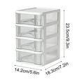 SHENGXINY Clear Box 4Tiers Clearance Desktop Drawer Storage Multi