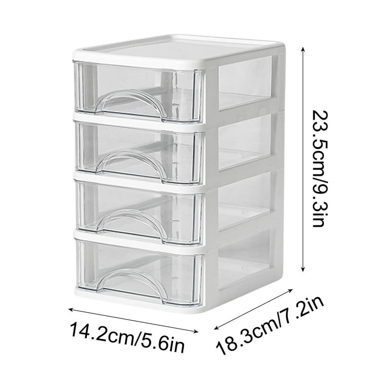 Solacol Plastic Storage Drawers Organizer Desktop Storage Box, Transparent Small Drawer Desk, Plastic Mini Storage Box, Rabbit Stationery Storage Box