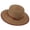 Khaki, variant on Women’s Leather Buckle Trim Vintage Western Flat Crown Straw Hat with Oversized Straight Brim for City Shopping Beige