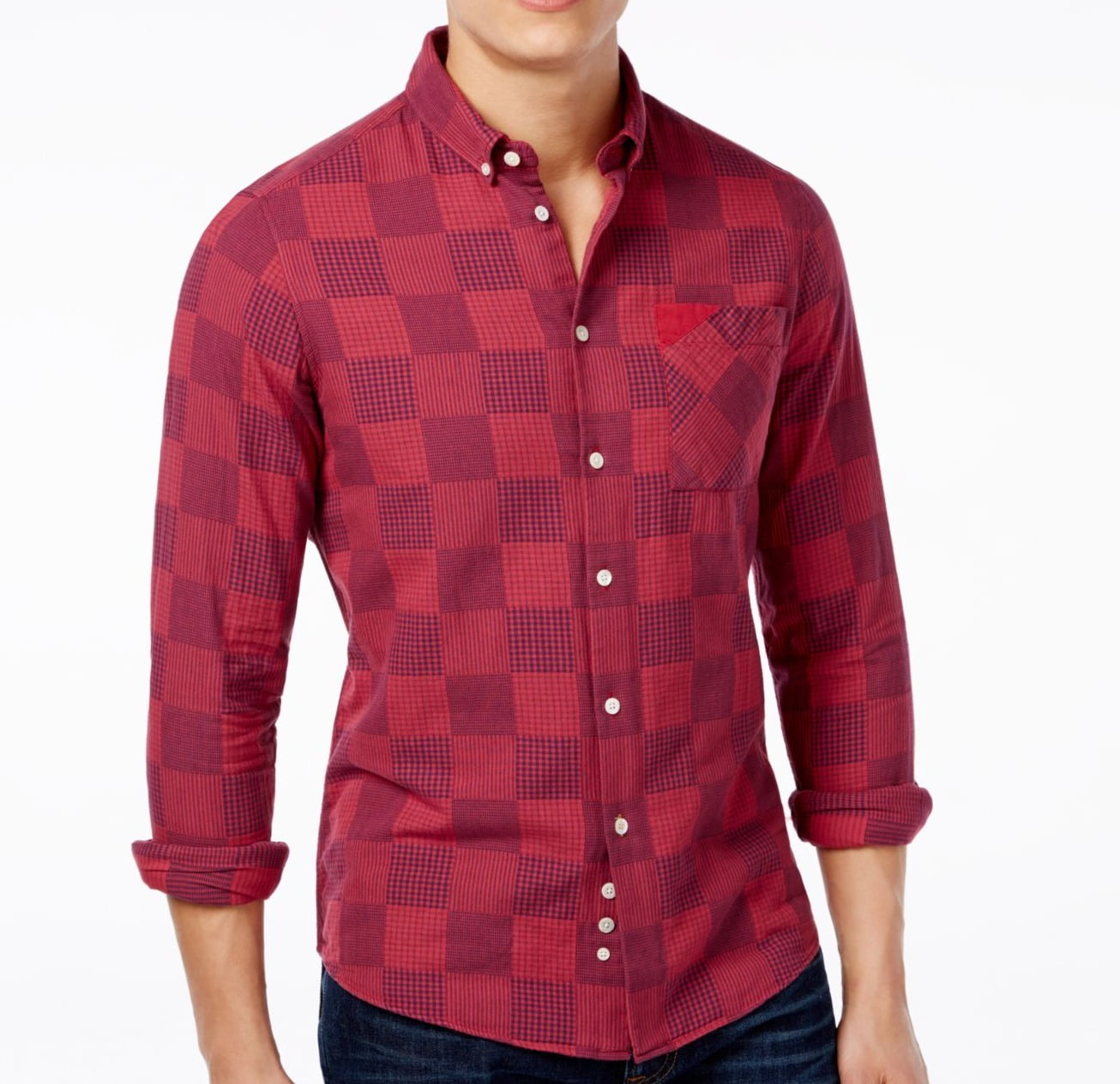 English Laundry Laundry Man NEW Red Men's Size 2XL Button Down Multi