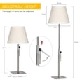 thumbnail image 6 of Adjustable Bedside Metal Table Lamp, Fabric Shade with Square Base - Silver, 6 of 8
