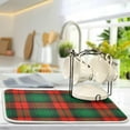 thumbnail image 4 of GZHJMY Christmas Dish Drying Mat Red Green Buffalo Plaid Microfiber Absorbent Drying Pad Heat Resistant Kitchen Island Protector Stove Top Cover 16" × 18" Winter Gift, 4 of 6