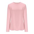 thumbnail image 4 of larppty Women Shirts Long Sleeve with Thumb Holes Workout Quick Dry Athletic Hiking Running Tops (Pink, S), 4 of 7