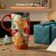 thumbnail image 4 of Topadorn Watercolor Red Flower Ceramic Travel Mug, 17oz, Turquoise Lattice Background, Spill-Resistant Lid, Microwave/Dishwasher/Oven Safe, 4 of 7