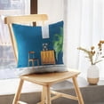 thumbnail image 5 of LALILO Throw Pillow Covers Stylish Interior With Blue Wall Vintage Cushion Cover 18" x 18", 2 Pack, 5 of 6