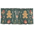 thumbnail image 7 of Yayeee Kitchen Curtains Tier Set of 2 Light Filtering 57"x24" Over Sink Window Panels, Brown Christmas Gingerbread, 7 of 7