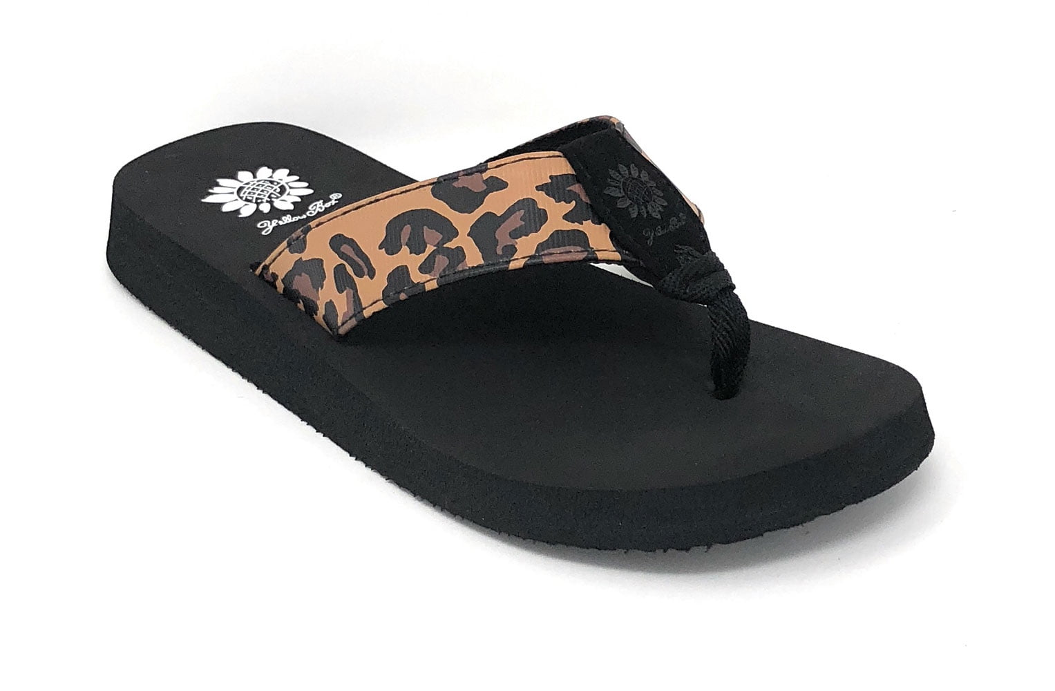 yellow box leopard sandals