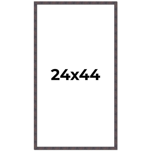24x44 Frame Brown Rustic Lacquered Walnut Solid Wood Picture Frame Width | 0.875 Inch Moulding