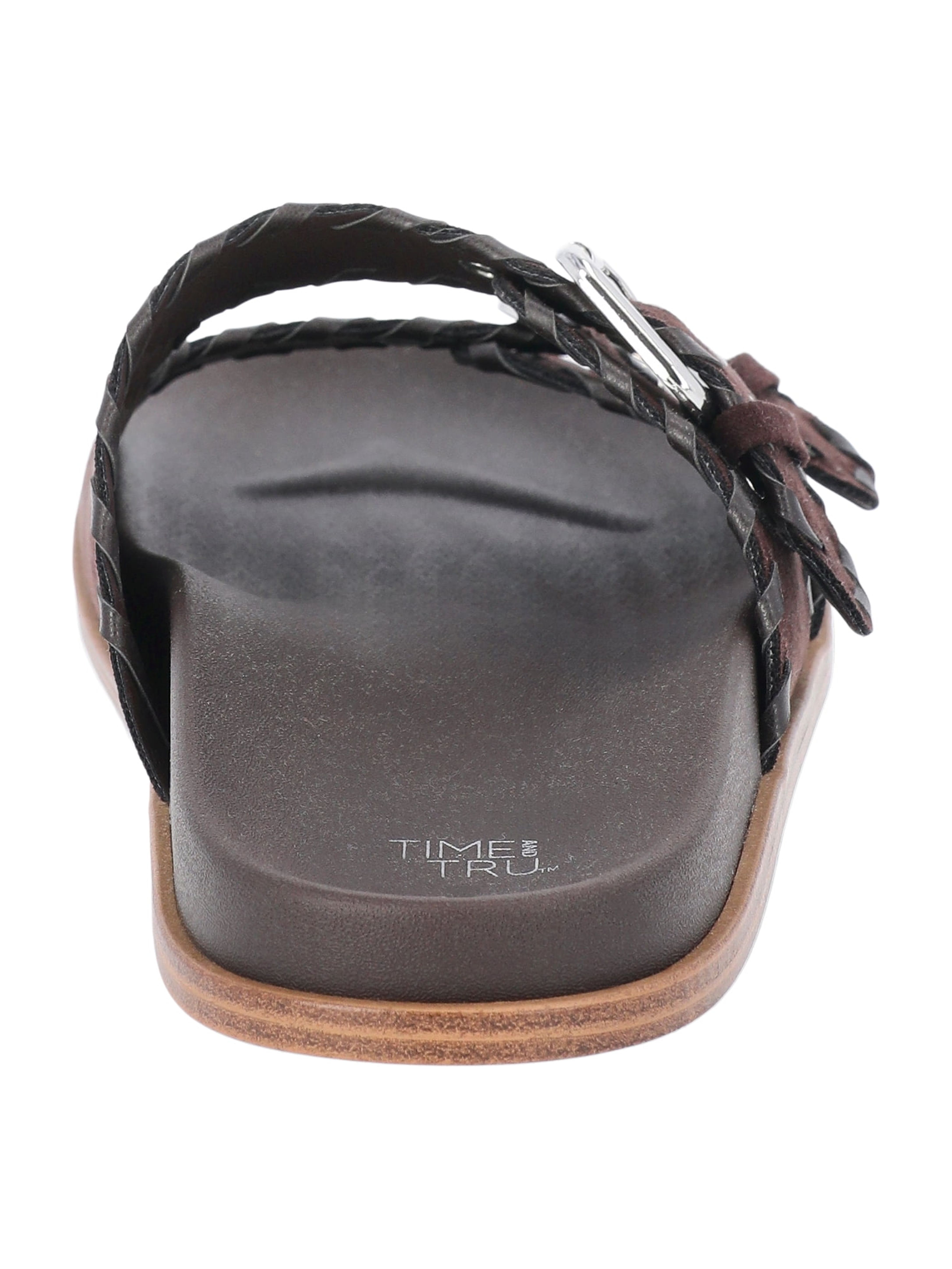 Time and Tru Women's Whipstitch Footbed Sandals