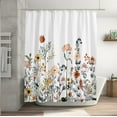 thumbnail image 3 of Extra Long Vintage Floral Shower Curtain 72 x 84 Inch, Waterproof Fabric Colorful Botanical Flower Shower Curtain for Bathroom, 3 of 6