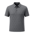thumbnail image 2 of Men's Shirts Cooling Fabric Lightweight Polo Shirt Short Sleeve Golf Shirts for Men Business Casual Shirts Gray 3XL, 2 of 5