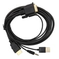 thumbnail image 1 of VGA To HD Multimedia Interface Adapter, Plug And Play Video Converter Cable 5.9ft 1080P Resolution USB Power Supply  For Laptop For, 1 of 8