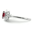 thumbnail image 4 of 925 Sterling Silver Created Ruby Diamond Ring Birthstone July Gemstone, 4 of 10