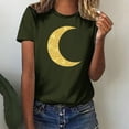 thumbnail image 2 of Penkiiy Happy Ramadan Tops Blouse for Women Women's Graphic Tees Moon Print Short Sleeve Round Neck T Shirts Tops XL Army Green, 2 of 6