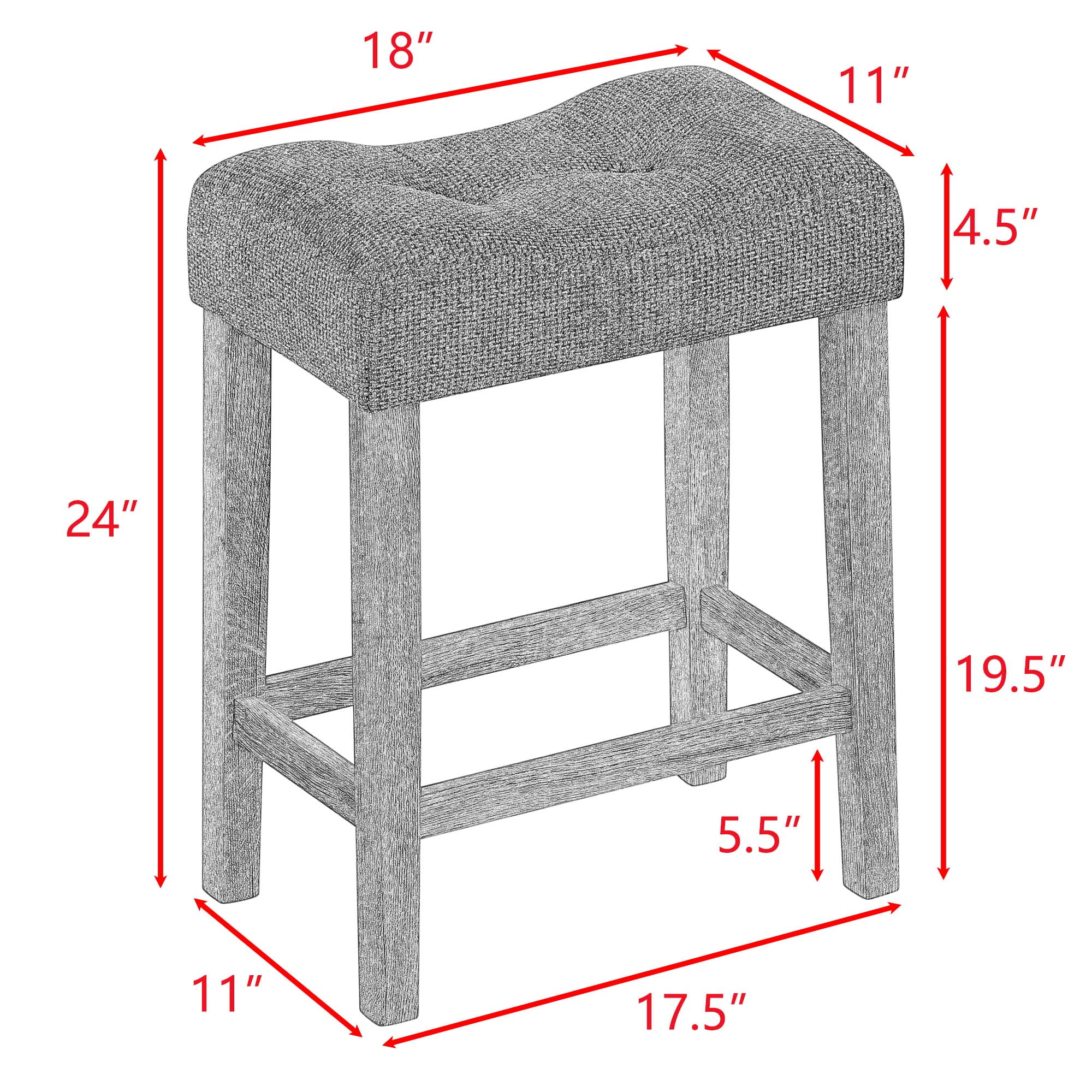 Yoneston Bar Table Stool Set with Power Outlet, 4 Piece Dining Table with Chairs Set, Industrial Breakfast Table Set for Living Room, Dining Room, Game Room, Gray
