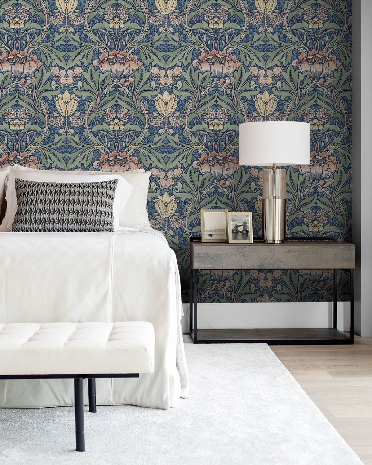 NextWall Morris Flower Peel and Stick Wallpaper