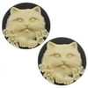 Lucite Round Cameo Black With Cream Cat's Face 25mm (2 Pieces)