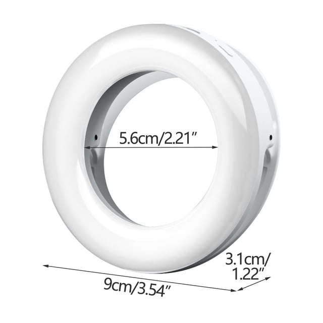Selfie Ring Light, 9x9cm LED Beauty Light with 3 Lighting Modes for Mobile Phone Laptop Video, USB Rechargeable Portable Round Light for Live Streaming