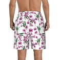 thumbnail image 3 of Kdxio Orchids Flowers Pattern Mens Casual Shorts - Drawstring Summer Beach Sports Shorts for Men, 3 of 9