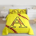 thumbnail image 2 of Homewish Initial A Letter Bedding Comforter Set for Teen, Baseball Sports Lover Twin Comforter Sets, Cartoon Softball Print Reversible Bedding Set, Breathable Home Decor, 2-Piece, 2 of 8
