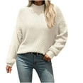 thumbnail image 1 of Timegard Womens Tops Turlteneck Long Sleeve Pullover Fall Winter Casual Solid Color Loose Blouse Tops, 1 of 2
