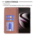 thumbnail image 6 of Feishell for Samsung Galaxy S23 Ultra 6.8 inch Folio Flip Case,Premium Durable PU Leather Magnetic Closure Credit Card Slots Kickstand Shockproof TPU Inner Wallet Phone Case,Brown, 6 of 9