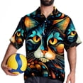 thumbnail image 4 of Cat Men's Printed Casual Button Down Short Sleeve Beach Shirts, 4 of 6
