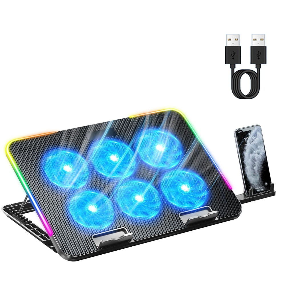 Zeiwohndc RGB Laptop Cooling Pad Gaming Laptop Cooler Laptop LED Fans Cooling Stand