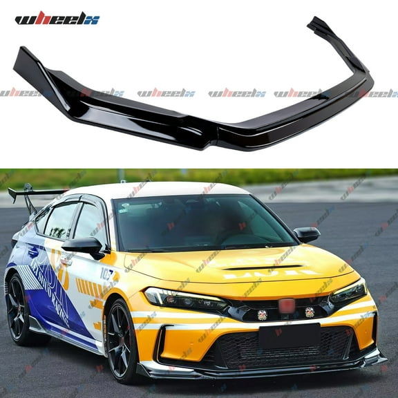 Front Lip Compatible with 2023-2026 Honda Civic Type-R FL5, JDM Style Air Dam Lower Chin Bumper Spoiler Splitter Protection Body Kit Fit for 2023 2024 2025 2026 (Glossy Black)