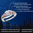 thumbnail image 2 of Gem Stone King 925 Sterling Silver and 10K Yellow Gold Round White Lab Grown Diamond and Pink Lab Grown Diamond 3 Stone Ring for Women (1.00 Cttw, Size 5), 2 of 6