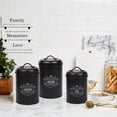 thumbnail image 3 of Large Black Kitchen Canisters Set of 3 - Farmhouse Canister Sets for Kitchen Counter - Coffee Tea Sugar Container Set - Rustic Kitchen Canisters for Countertop - Metal Kitchen Decor Jars, 3 of 3