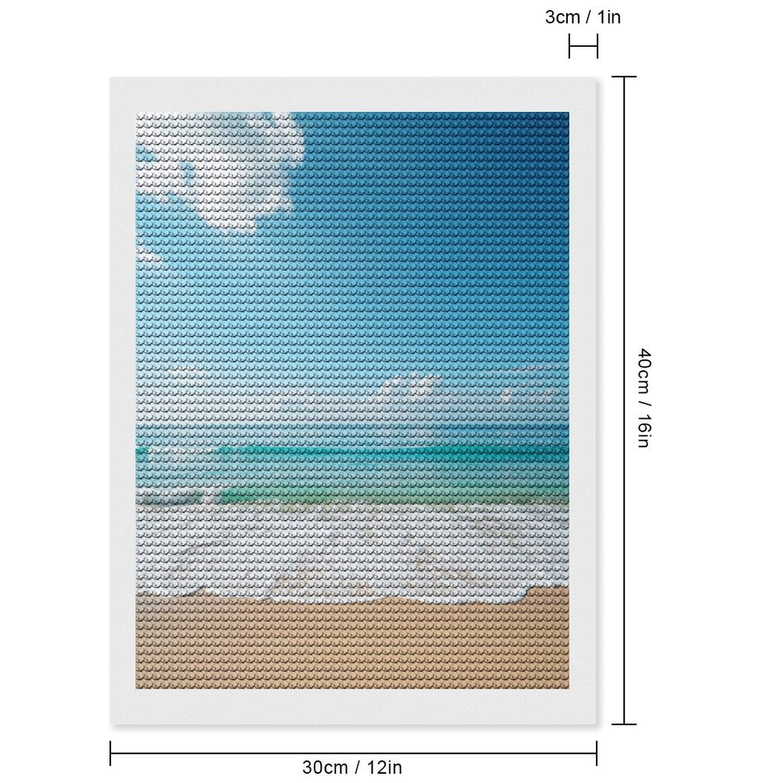 Diamond Art Kits for Adults - Ocean Waves Sandy Beach Sky 5d Diamond Painting for Adults, Diamond Art for Adults Beginners, Frameless Diamond Painting Kits for Adults for Home Wall Decor