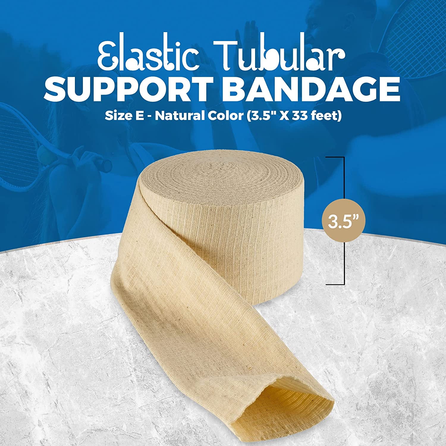 MEDca Elastic Tubular Support Sleeves, Unisex Compression Bandage, Size E, 10m, Natural