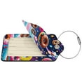 thumbnail image 4 of Rocae Space Colorful Donut for Leather Luggage Baggage Tags ID Label Privacy Cover ID Label with Stainless Steel Loop and Address Card, 4 of 5
