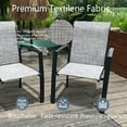 thumbnail image 4 of VRSHWO Stackable All-Weather Metal Outdoor Dining Chairs Set of 2 with UV-Resistant Fabric - Patio & Poolside Use, Black Frame, 400 lbs Capacity, 4 of 9