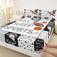 thumbnail image 3 of Homewish Eat Sleep Sports Full Size Sheets 4-Piece for Kids Teens Adults,Basketball Football Baseball Breathable Bed Sheets,Ball Gamer Lightweight Sheet Sets,Lightweight Room Decor, 3 of 7