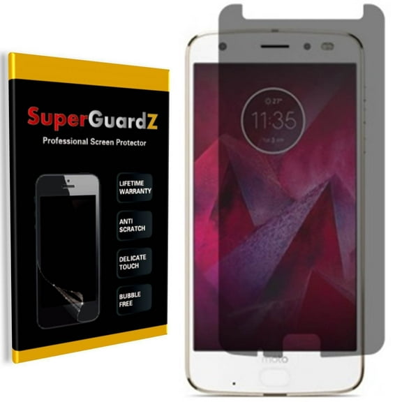 [2-PACK] For Motorola Moto Z2 Force Edition - SuperGuardZ Privacy Anti-Spy Screen Protector, Anti-Scratch, Anti-Bubble, Anti-Fingerprint