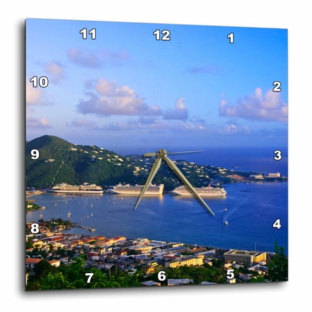 3drose, Caribbean, St. Thomas, Usvi, Charlotte Amalie-ca34 Mde0003 - Michael Defreitas, 15x15 Wall Clock