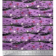 thumbnail image 1 of Soimoi Satin Silk Fabric Insect,Leaves & Floral Artistic Printed Craft Fabric by The Yards 42 Inch Wide, 1 of 1