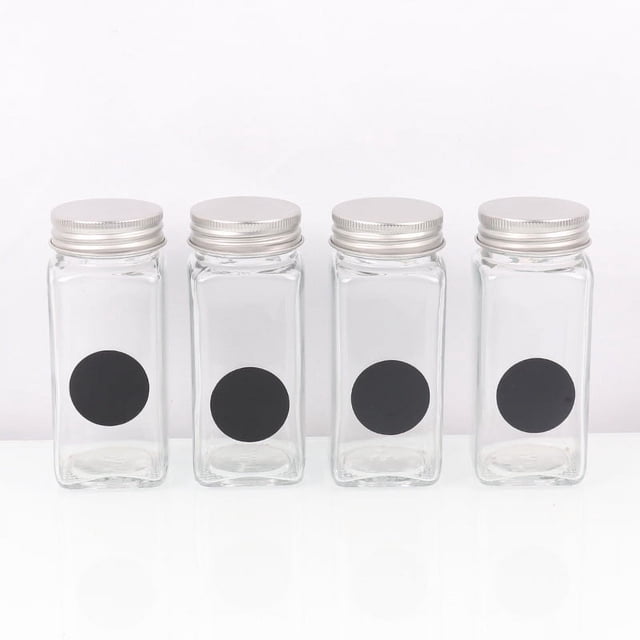 Botella de condimento cuadrada, frasco de condimento de vidrio de 120 ml, botella rociadora de condimento, juego completo de botella de condimento