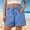 *Blue, variant on Binmer Women's Striped High Waist Wide Leg Shorts, Casual Drawstring Summer Beach Pants with Pockets Black,Women's Plus L