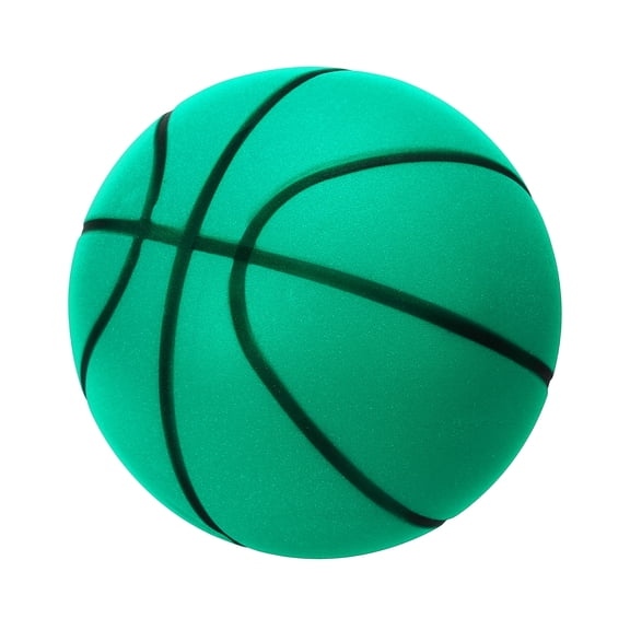 Uxcell Silent Basketball Size 3 (7.1"), No Noise High-Density Foam Dribbling Indoor Basketball with Net Bag for Quiet Dribbling Indoor Sport, Green