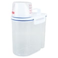 thumbnail image 2 of Contenedor para almacenar arroz, cereales, dispensador hermético con pico vertedor y taza medidora, transparente, 1,5 kg, color blanco, 2 of 14